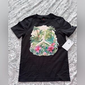 Jordan Black Tropical Graphic Kids Tee